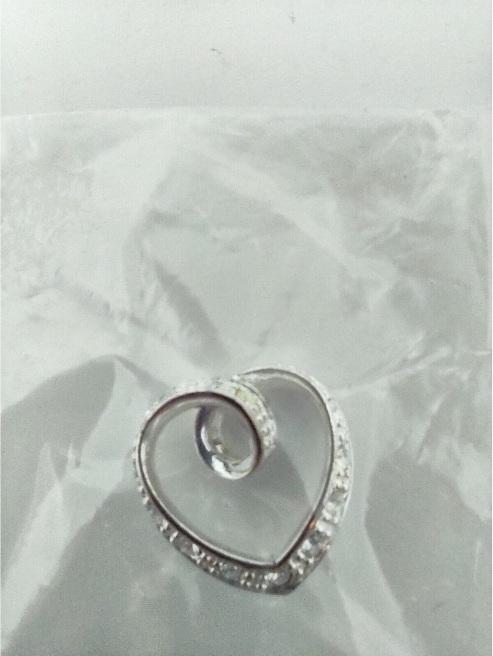 Avon VTG 925 Sterling Silver CZ Heart Pendant Sealed NOS
